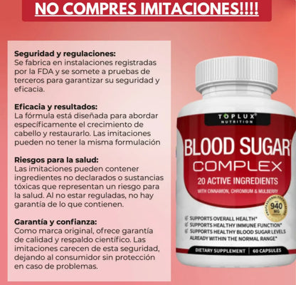 BLOOD SUGAR SUPLEMENTO - REGULA TUS NIVELES DE AZUCAR Y MEJORA TU ENERGÍA