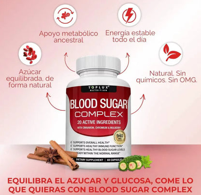 BLOOD SUGAR SUPLEMENTO - REGULA TUS NIVELES DE AZUCAR Y MEJORA TU ENERGÍA