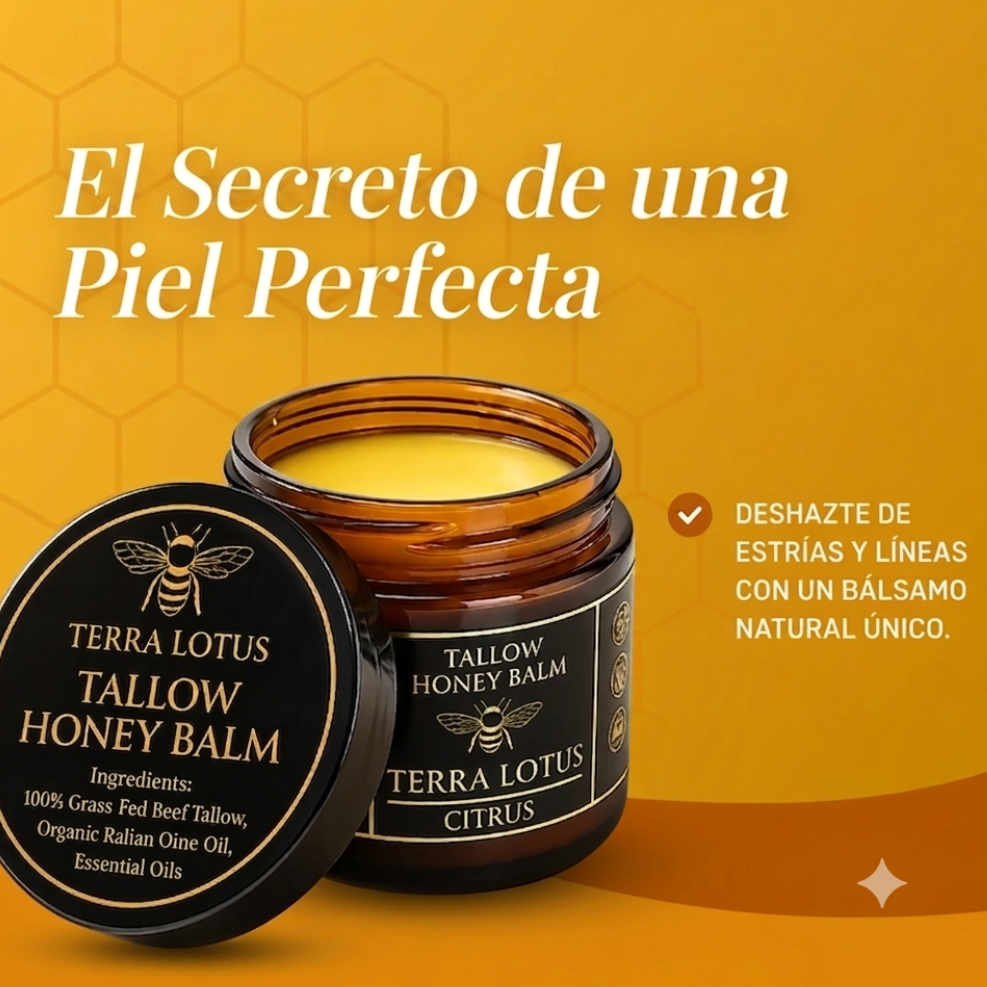 BÁLSAMO ORGÁNICO DE SEBO DE RES Y MIEL - ELIMINA ESTRIAS, ACNE Y LINEAS DE EXPRESION EN SEGUNDOS