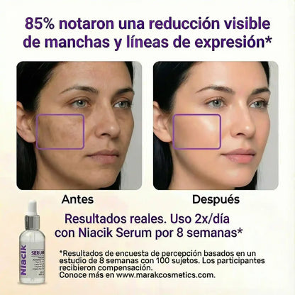 Niacik® - Combina Niacinamida + Alpha Arbutin para aclarar, iluminar y mejorar la textura sin irritar tu piel.