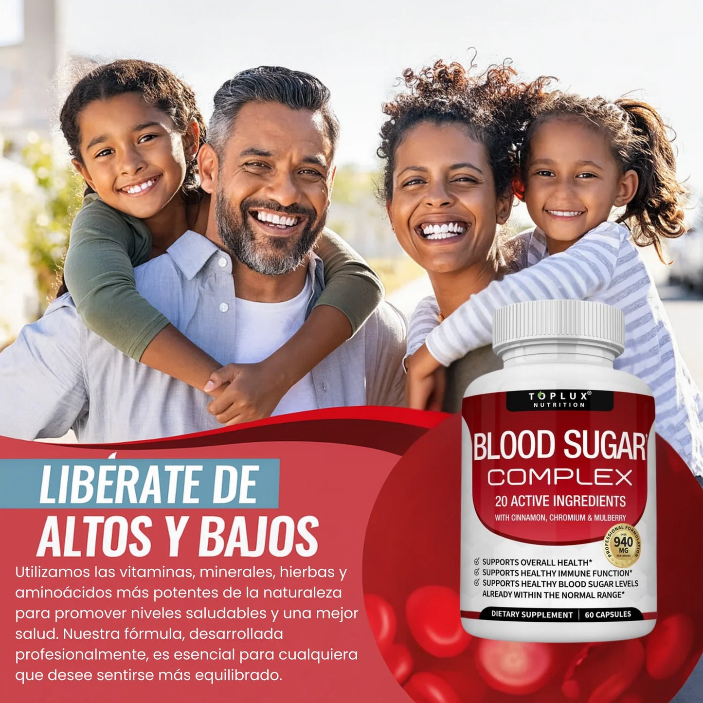 BLOOD SUGAR SUPLEMENTO - REGULA TUS NIVELES DE AZUCAR Y MEJORA TU ENERGÍA
